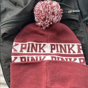 Burgandy/ maroon beanie from PINK